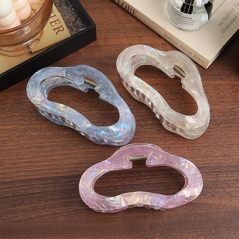Simple Cloud~ Grab Clip High-End Temperament Hairpin Temperament Back Head Plate Hairpin Sweet Hollow Hair Grab Accessories