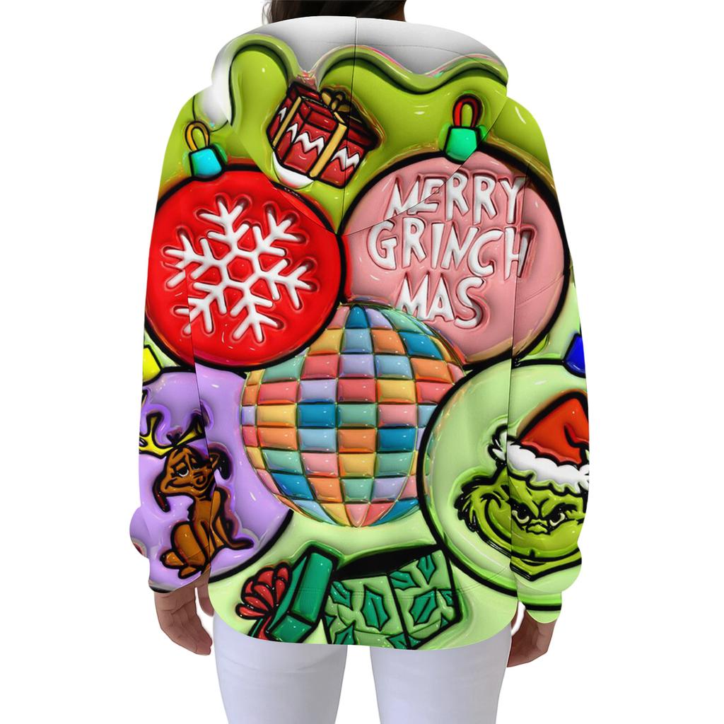 Christmas Hoodies For Women Funny Cute Printed Holiday Sweatshirt Winter Oversized Pullover Tops