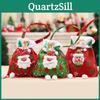 Christmas Linen Gift Holder With Santa And Reindeer Motifs For Seasonal Gift Wrapping