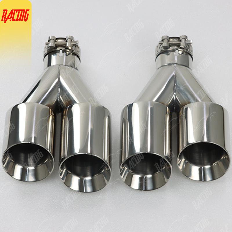 1 Piece Universal Exhaust Systerm Dual Tips Stainless Steel Tail Pipes Car Accessories For Modify Nozzle Muffler