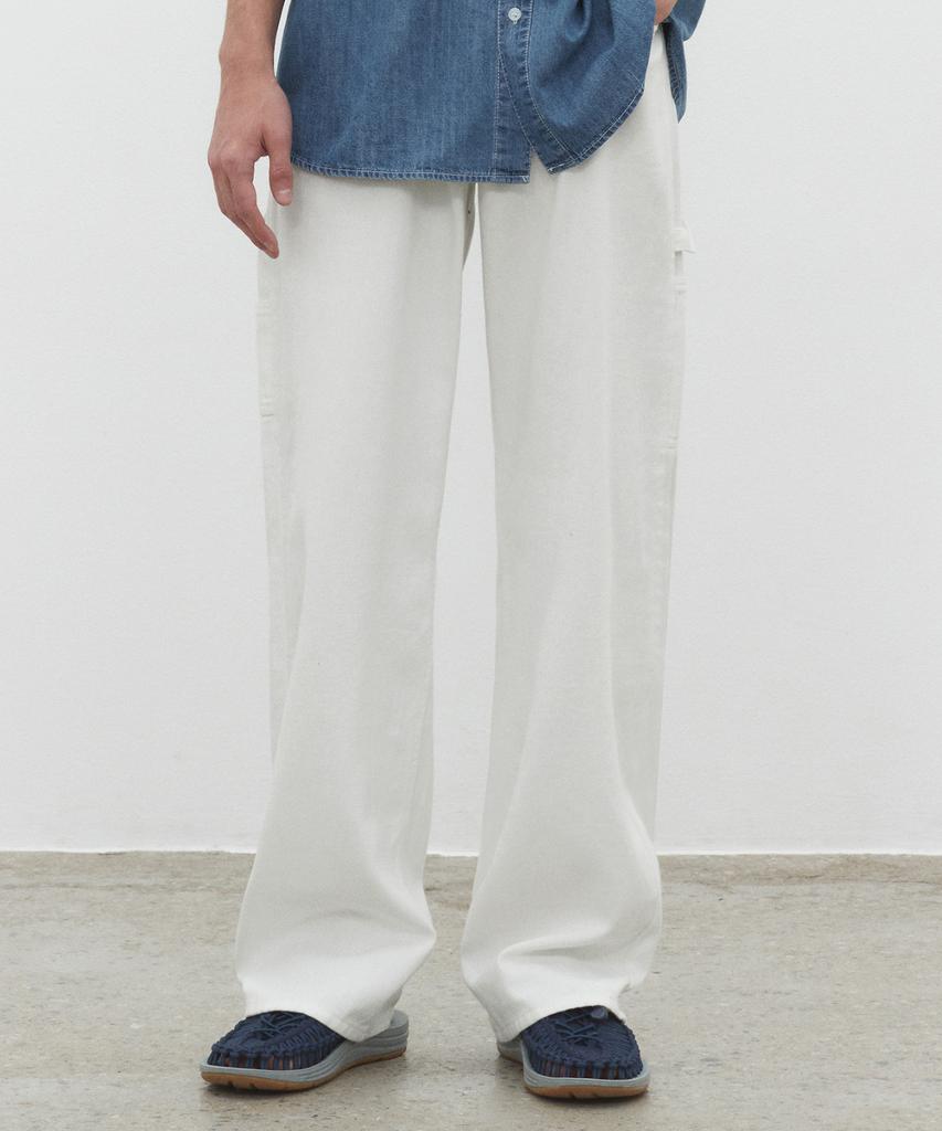 DECET [Summer Linen-Like] Linenlike Carpenter Jeans Dcpt040Ivory