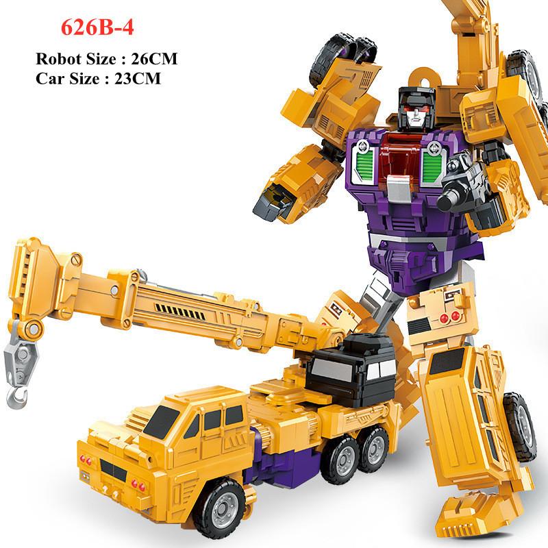 Jinjiang New Transformation Toys Boy Anime Devastator Movie Action Figure Model Car Robot Engineering Vehicle Kids Gift 6 in 1 Poseable Articulated