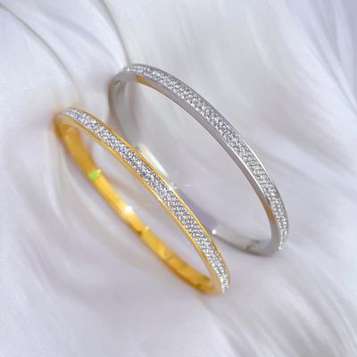 Titanium Steel European And American Light Luxury Titanium Steel Bracelet Minimalist Retro Full Diamond Stainless Steel Jewelry