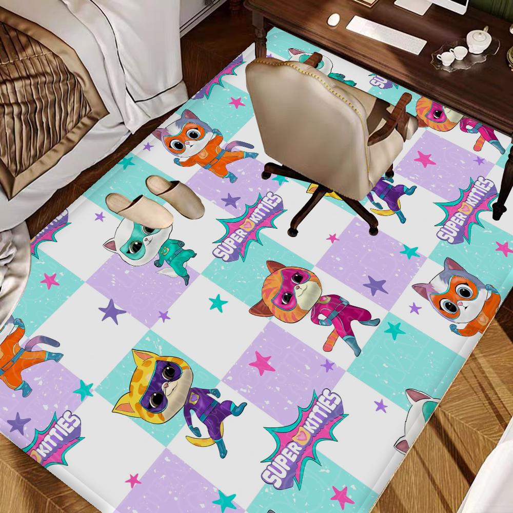 Tappetini per Stanza con Fantasia Junior Super Kitties Stile Nordico Zerbino per Casa Tappetini per Bagno-WC Tappetino Decorativo per Camera da Letto Hotel