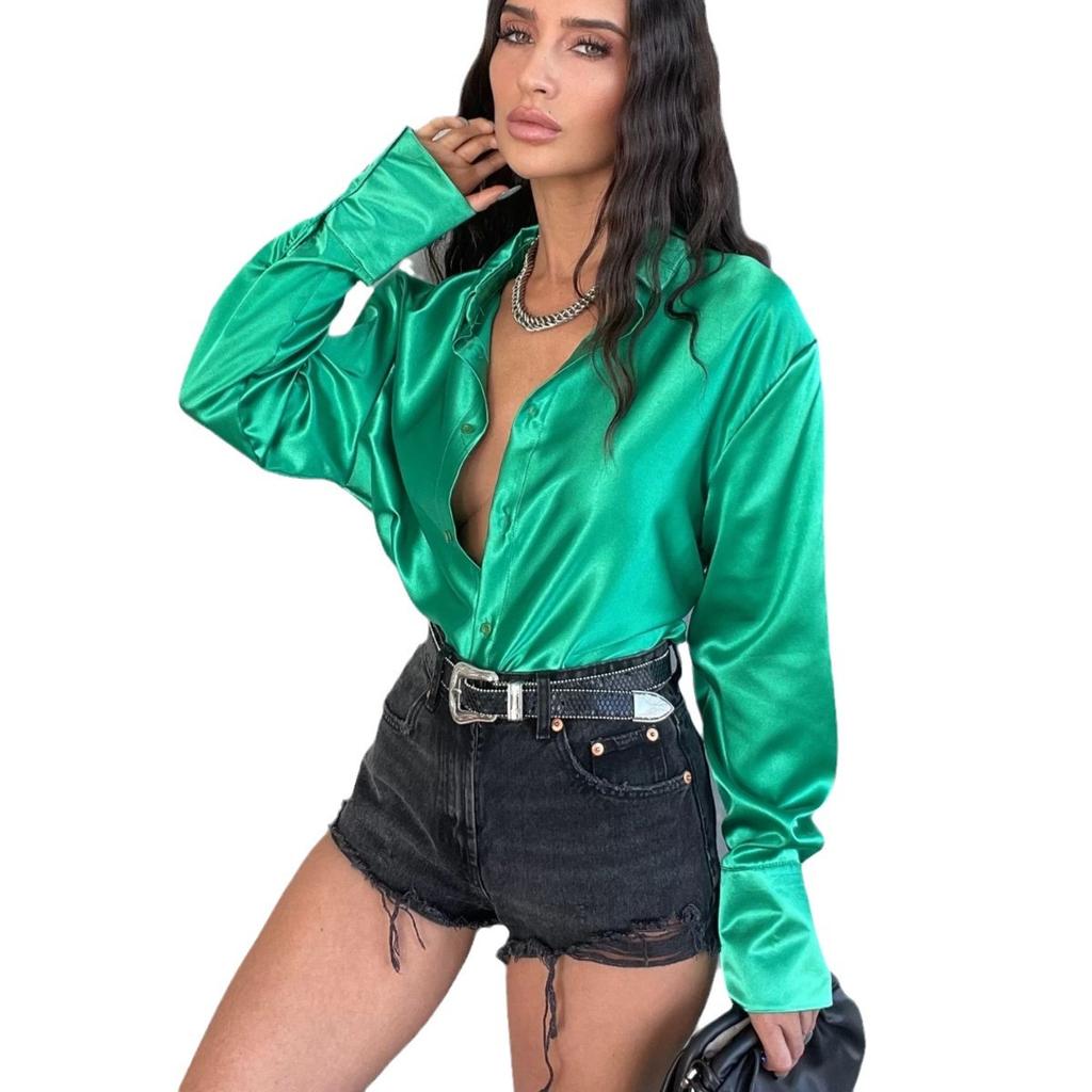 Spring Women's Lapel Long Sleeve Loose Temperament Button Shirt