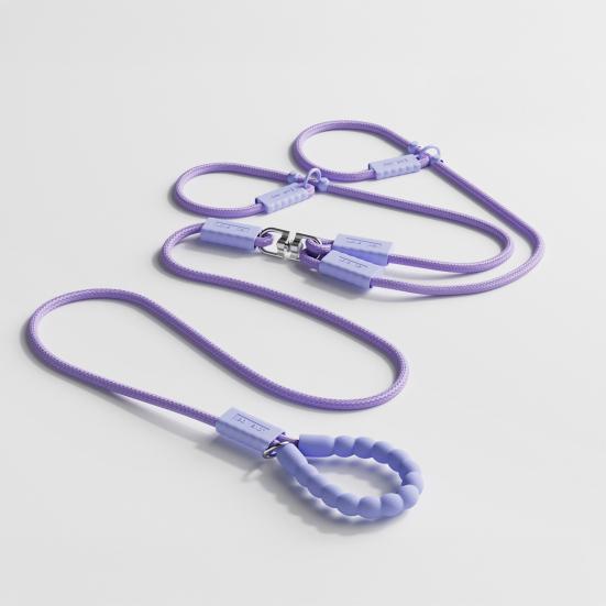 Double-ended P Chain Dog Leash Non-Slip Handle High-Density Nylon Braided Rope Adjustable Length Y-Shaped Pet Leash