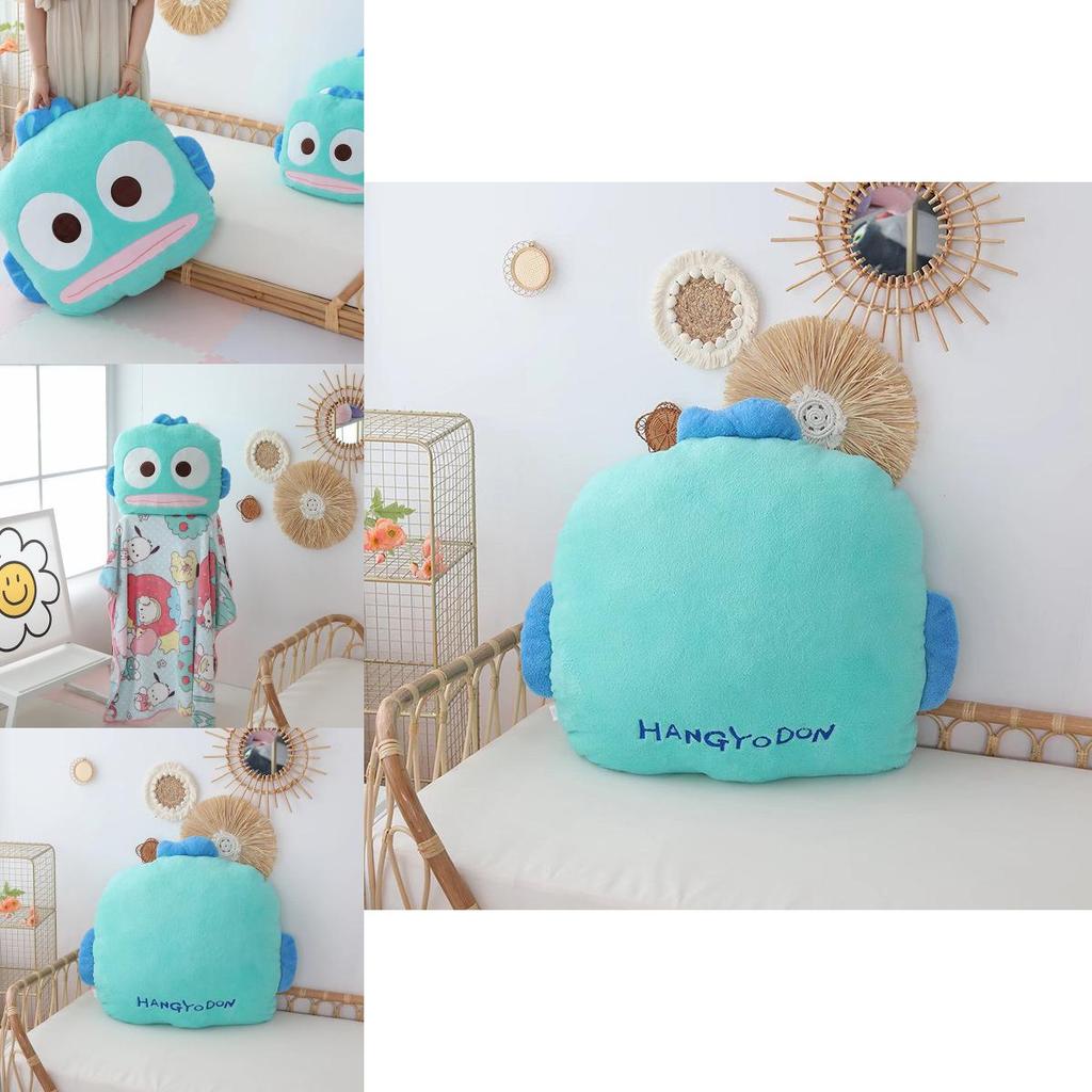 Cuscino Peluche Sanrio Hangyodon con Design Ricamato per Arredo Salotto e Camera da Letto
