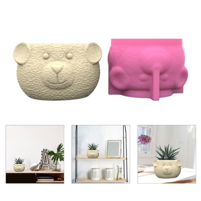 Zarte Bären-Silikonform für Pflanzgefäße Neuartige Blumen-Silikonform Perfekt für DIY-Projekte und Tischdekoration