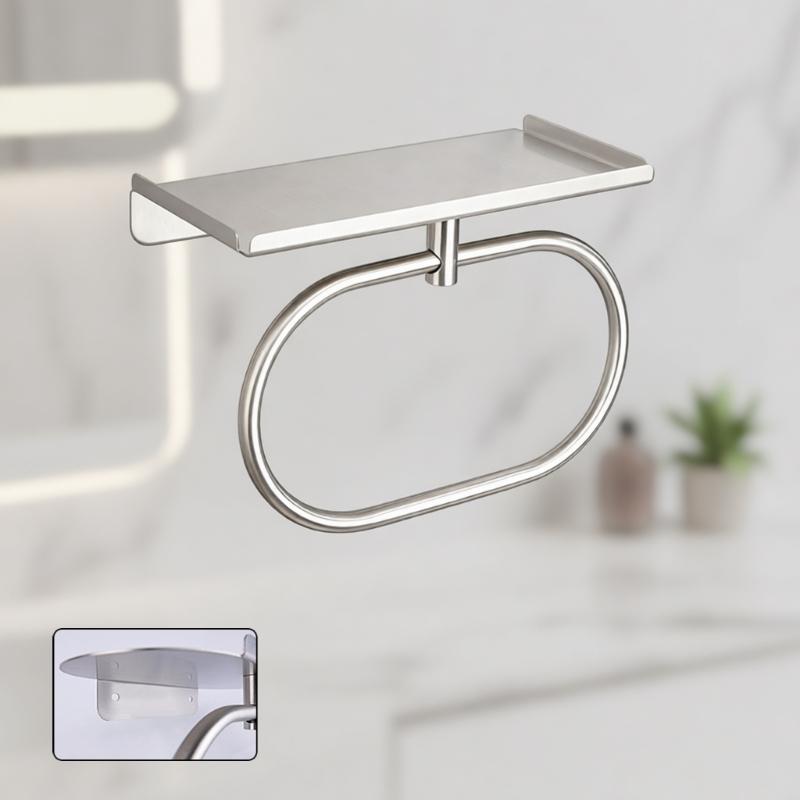 Elegant Brushed Towel Holder Rack For Small Space 180 Degrees Rotate Function 304 Stainless Steel