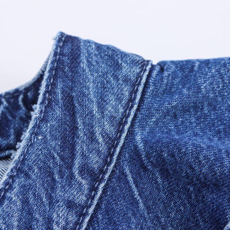 Versatile Autumn Lace Trim Denim Lapel Shirt for Women