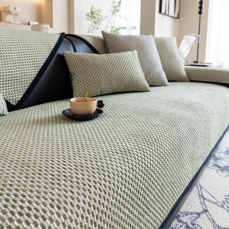 1PC-Middle Ancient Style Bean Velvet Sofa Cushion, New Fixed Anti Slip, Light Luxury Living Room Sofa Cushion