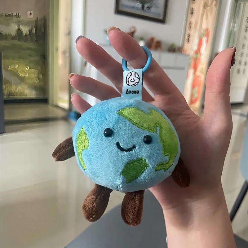 

Small Earth 10Cm Plush Doll Bag Charm Cute Animation Stuffed Trendy Toys Decoration Keychain Car Pendant Holiday Surprise Gifts