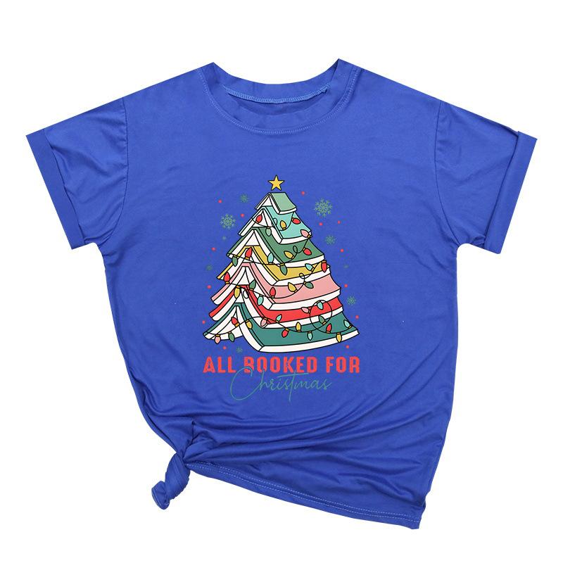 Weihnachtsschleife Kreativ Bedruckt Trendig Baumwoll-Top Lässige Sportbekleidung Locker Damen-T-Shirts Damen