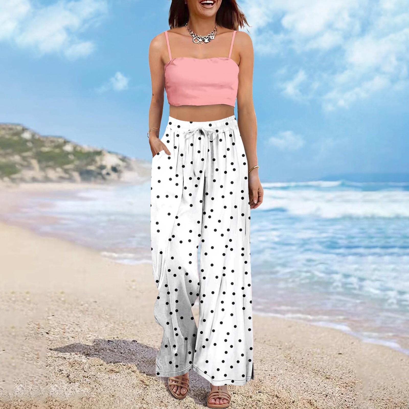 

Женские брюки с принтом и широкими штанинами, с карманами, с высокой талией, на кулиске, свободные, повседневные XL белый