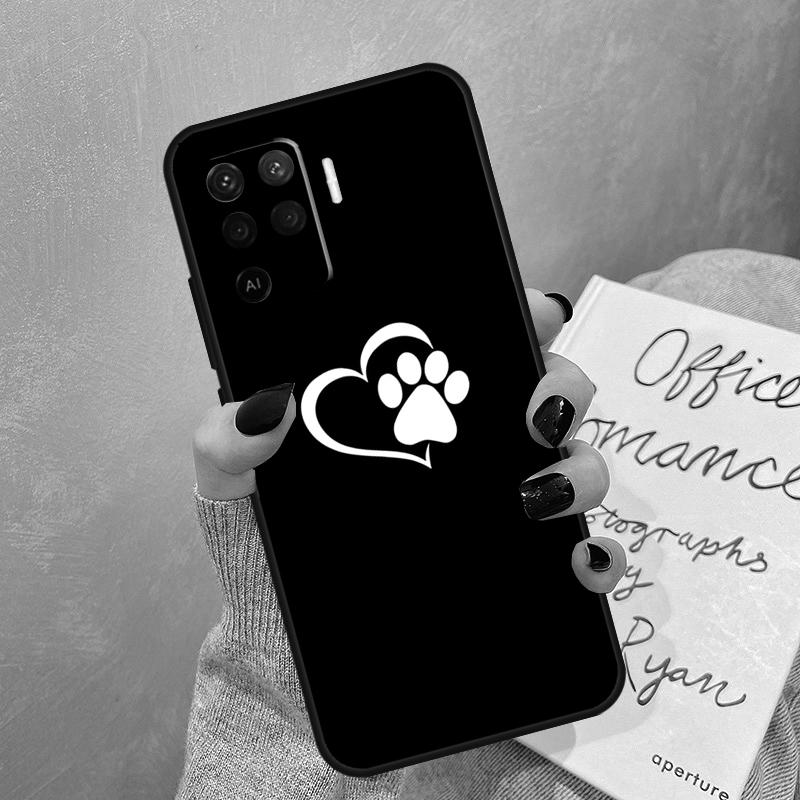 Dog Paw Case For Oppo A54 A74 A94 A17 A57 A77 A76 A16 A96 A18 A60 A80 A40 A38 A58 A78 A98 A15 A5 Pro