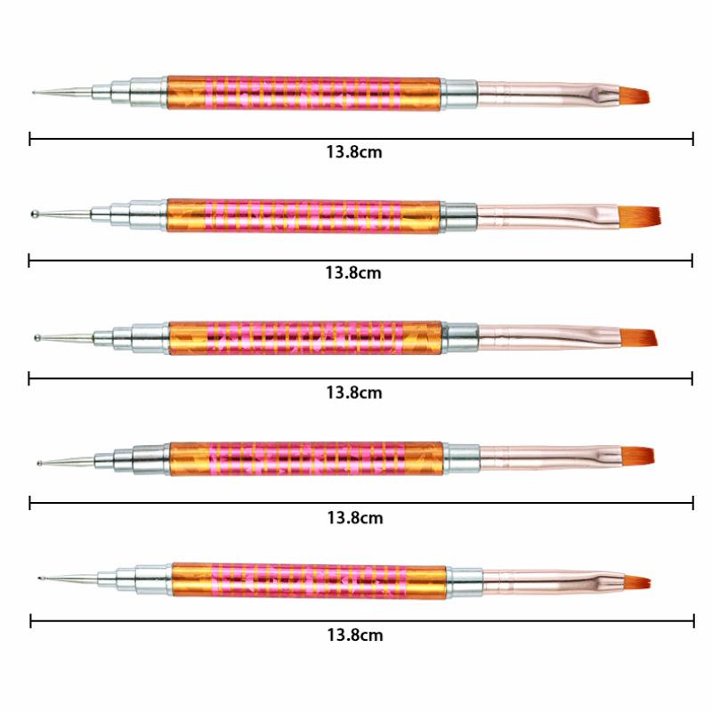 5Pcs Nails Art Dotting Pen Nails Brushes For Nails Art Accessories Tools Kits Nail Supplies For Professionals Manicure Set