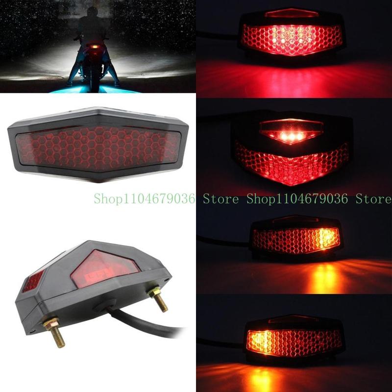 652F Motorcycle Light Stop Tail Light 12V Red Rear Lamp Brake Taillgiht for ATV Off-road Motorcycle Taillight Red