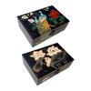 Secure Locking Lacquer Jewelry Organizers Hand Painted Wood Storage Box for Valuables and Accessories