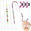 Pack of 6 Large Eye Curved Beading Needle and Beads Ends Accessory Designed for Bead Spinners and Jewelry Creation