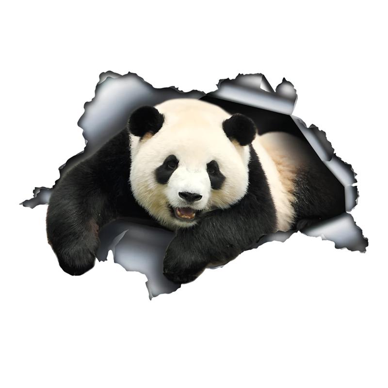 

3D Panda Break the Wall Car Sticker, Аксесуари з водонепроникного вінілового матеріалу, Цікаві для автомобілів, вантажівок, мотоциклів, стін 15cm-Longest Side
