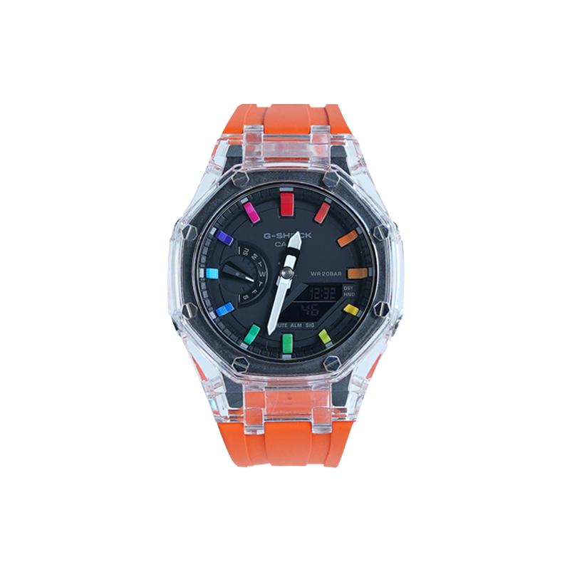 CASIO Men Liquid Crystal/Analog Dual Display Series 48.5mm Black Watch GA-2100-1A-