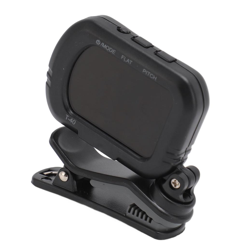 Clip On Guitar Tuner Black LCD Display A0 27.5Hz to C8 4186Hz Quick Response Violin Tuner for Bass U