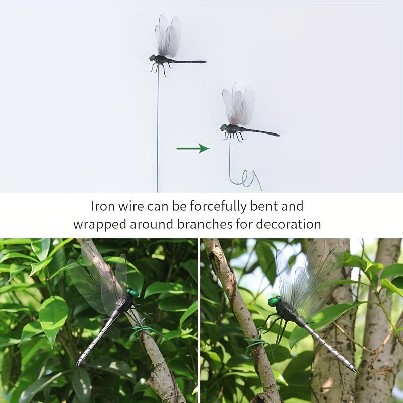 Dragonfly Card Holder with Insert Rod Outdoor Courtyard Lawn Decoration Ornament Halloween Thanksgiving Garden Statue Sculpture