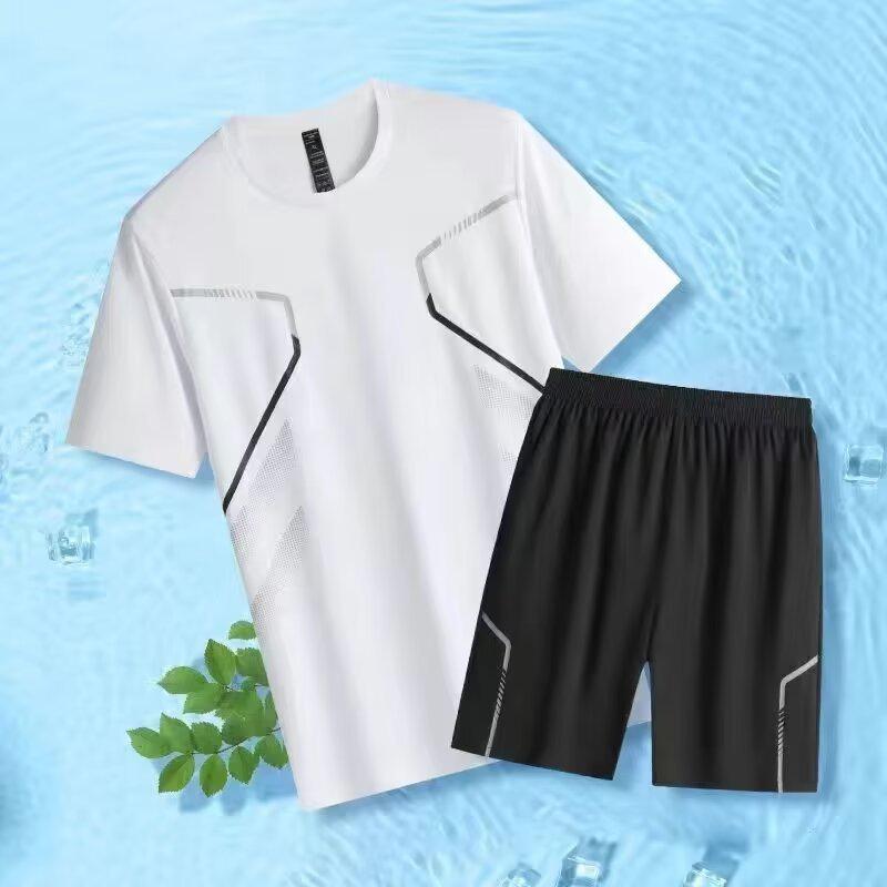 Ice Silk Quick-Dry Summer Running Suit - Unisex Short-Sleeved & Shorts