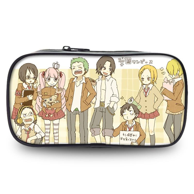 One Piece Monkey D. Luffy Pattern Pencil Case Makeup Bag Pen Bag Student Big Capacity School Supplies Zipper Pencil Pouch
