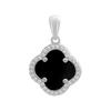 Silver Pendant with Onyx, Cubic Zirconia (2208655)