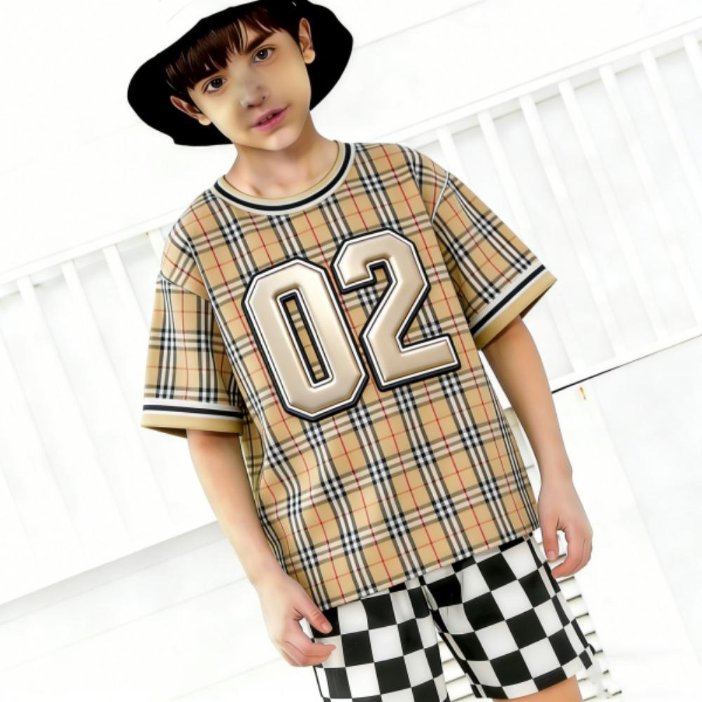 Number Printed Kids T-shirt and Shorts 2 Piece Set Summer Casual Outfit for Boys and Girls Kids Clothing