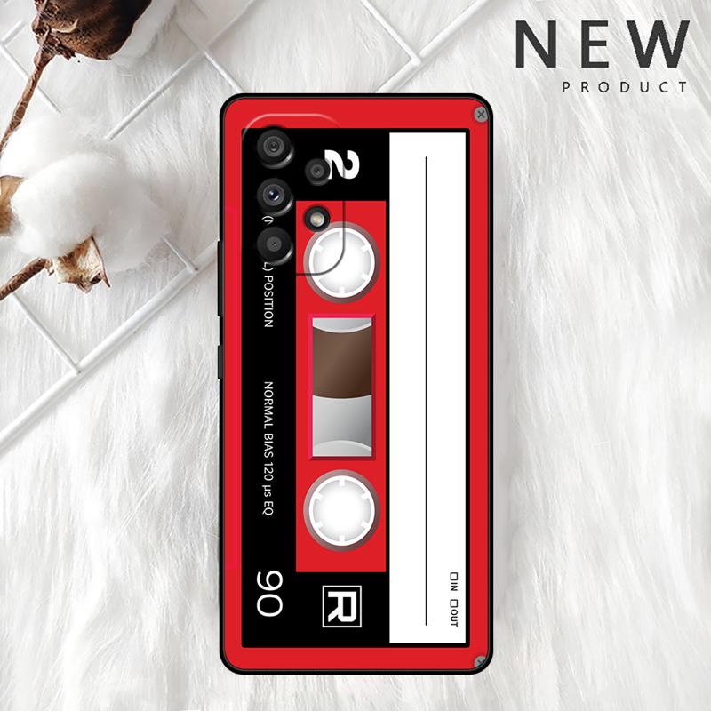 Mixtape Vintage Magnetic Tape Cassette Audio Case For Samsung Galaxy A54 A52 A14 5G A53 A12 A13 A71 A23 A34 A33 A21s Phone Cover