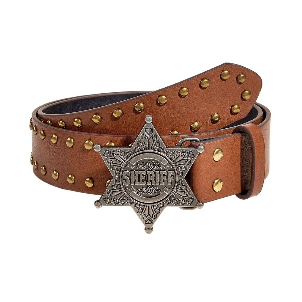Wide Side Star PU Leather Belt Rivet Trouser Decoration Elegant Y2k Style Waist Belt  Party