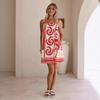 2025 Summer Seaside Vacation Linen Printed Camisole Dress