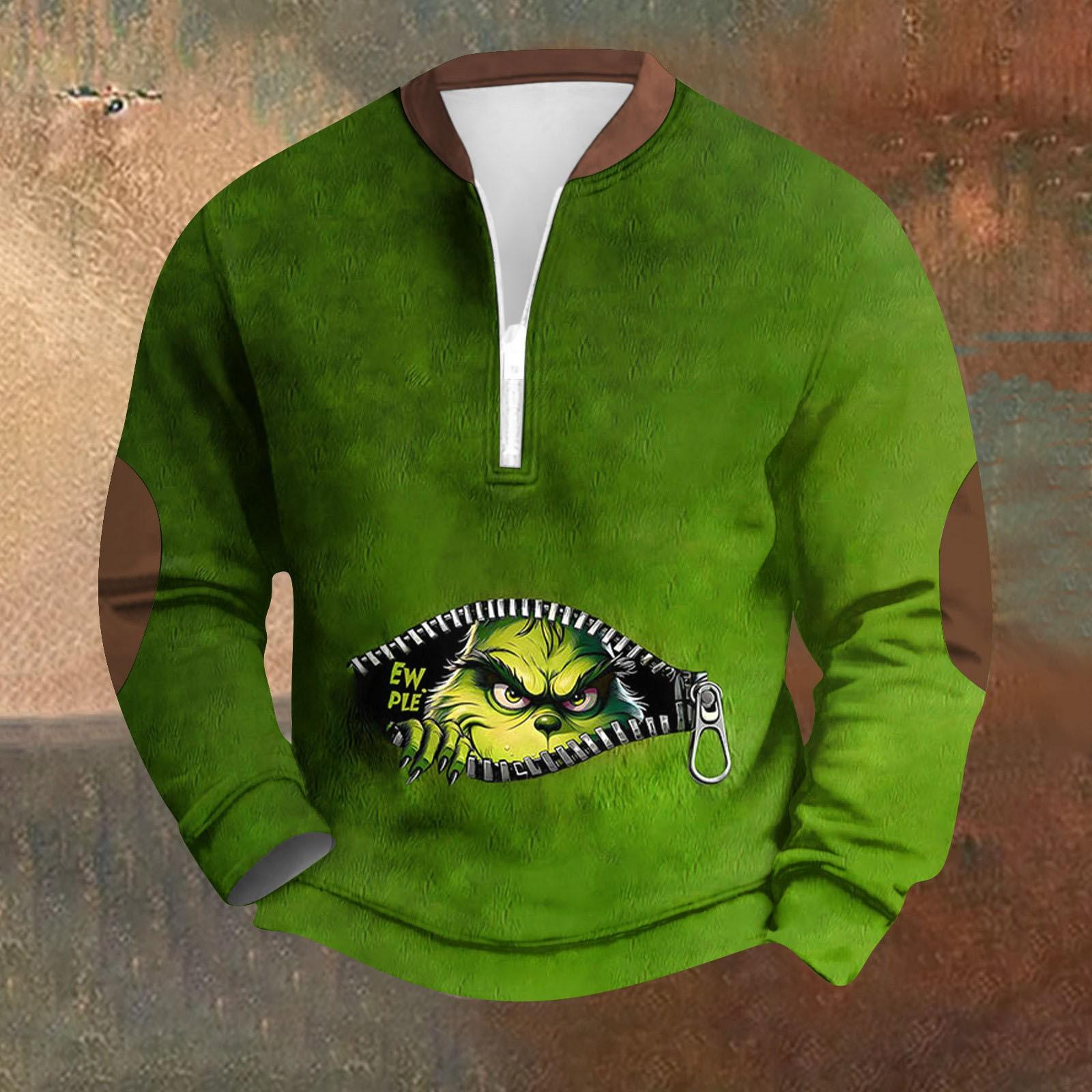 

Чоловічий світшот у стилі ретро з градієнтним принтом L зелений