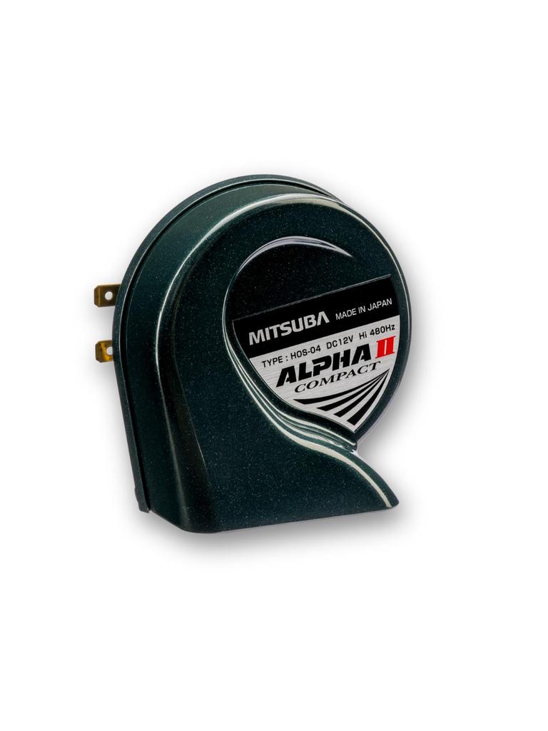 MITSUBA Alpha II Compact Hi Single Safety Standard Made In Horn, High-Pitch Type, Compliant, Japan, HOS-04GH