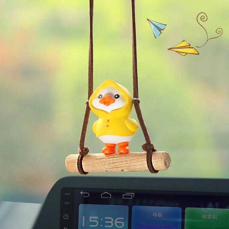 Cartoon Cute Animated Car Accessories Swinging Duck Pendant Car Accessories
