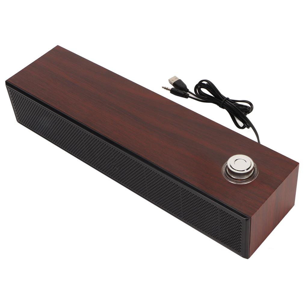 Computer Speakers Multifunctional Stylish Vintage USB Power Supply HiFi Stereo Computer Soundbar for Desktop Laptop PC