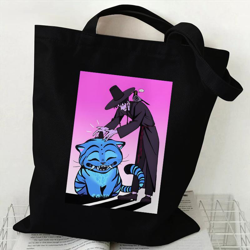 Spot KPOP Demon Hunter Group Printed Canvas Bag Student Daily Trend Handbag Shopping Bag