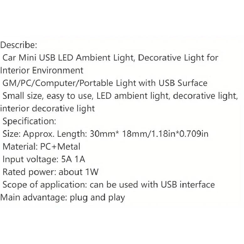 Automotive ambient light, no wiring, USB, car interior, LED, car breathing light, wireless decoration, colorful night light