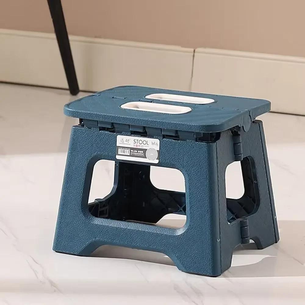 Lehká skládací schodová stolička, víceúčelová ruční zesílená podnožka, protiskluzová plastová malá kuchyňská lavice