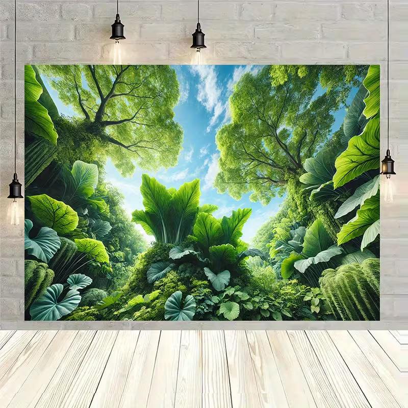 Sfondo Fotografico Banner Giungla Foglie Giganti 2D