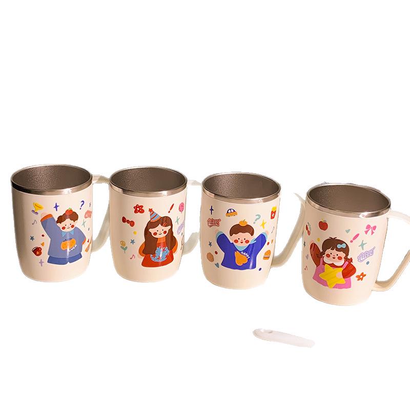 Whimsical Family Stainless Steel Cartoon Toothbrush Cup