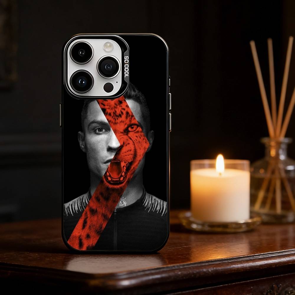 CR7 C-Cristiano R-Ronaldo Pouzdro na telefon Barva Stříbrný kryt Pro IPhone 17 16 15 14 13 12 11 Pro Max Plus