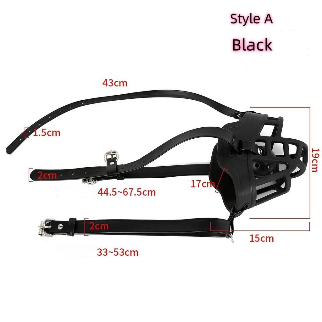 VaHppy Gag+Mask Set Dog Mouth Masks Adjustable size PU Black/Red SM BDSM Sex Toys Couple Games Alternative Stimulation Bondage