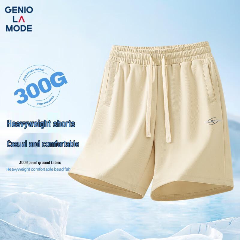 GENIOLAMODE Мужские плотные повседневные прямые шорты-пятиточки 300 г/м² M