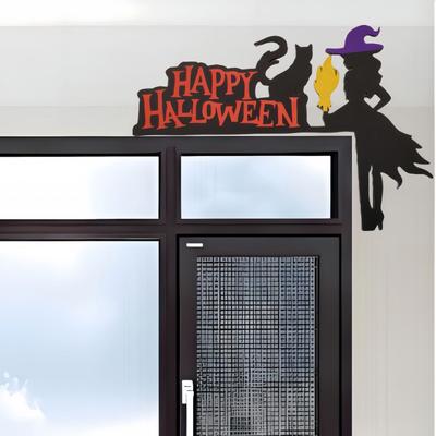 Halloween New Wooden Door Frame Decoration Door Corner Home Spider Bat Ghost Decoration Gothic Style Halloween Ornament