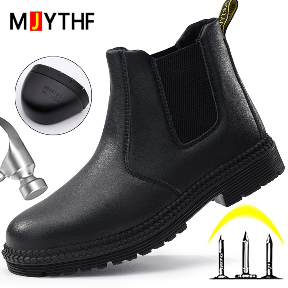 Waterproof Safety Boots Indestructible shoes Men Work Shoes leather boots Steel toe shoes Puncture-Proof Safety Shoes Anti-slip cm