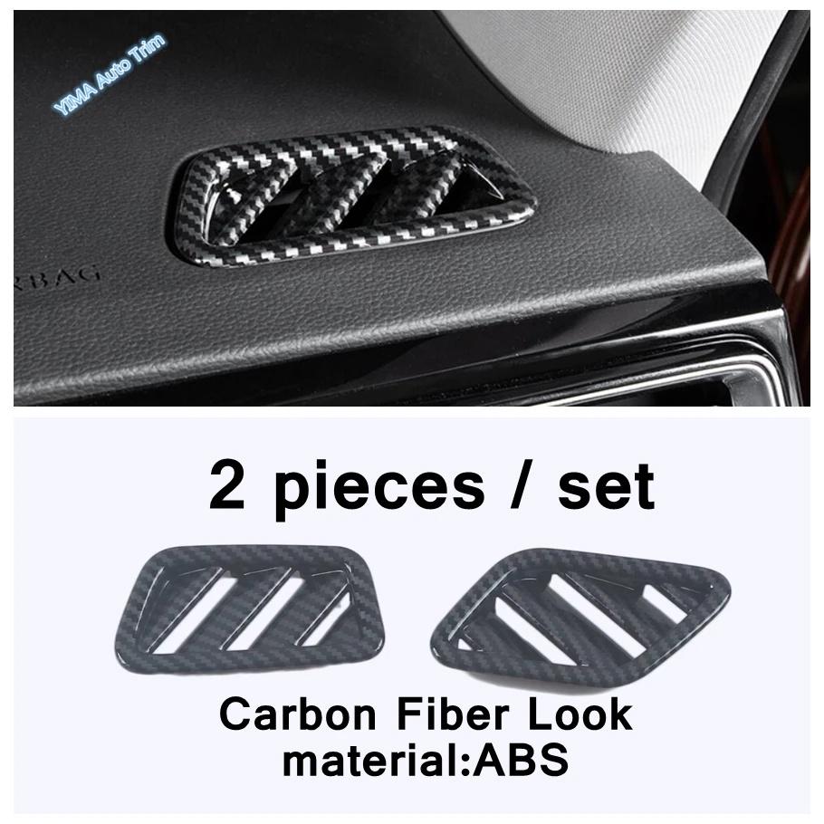 Carbon Fiber Look Car Dashboard Air AC Outlet Vent Decor Cover Trim ABS Accessories For VW Volkswagen Atlas / Teramont