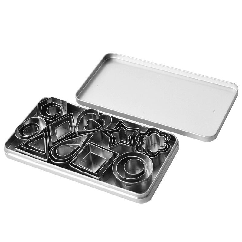30-Piece Stainless Steel Star and Round Mousse Ring Cookie Cutter Set